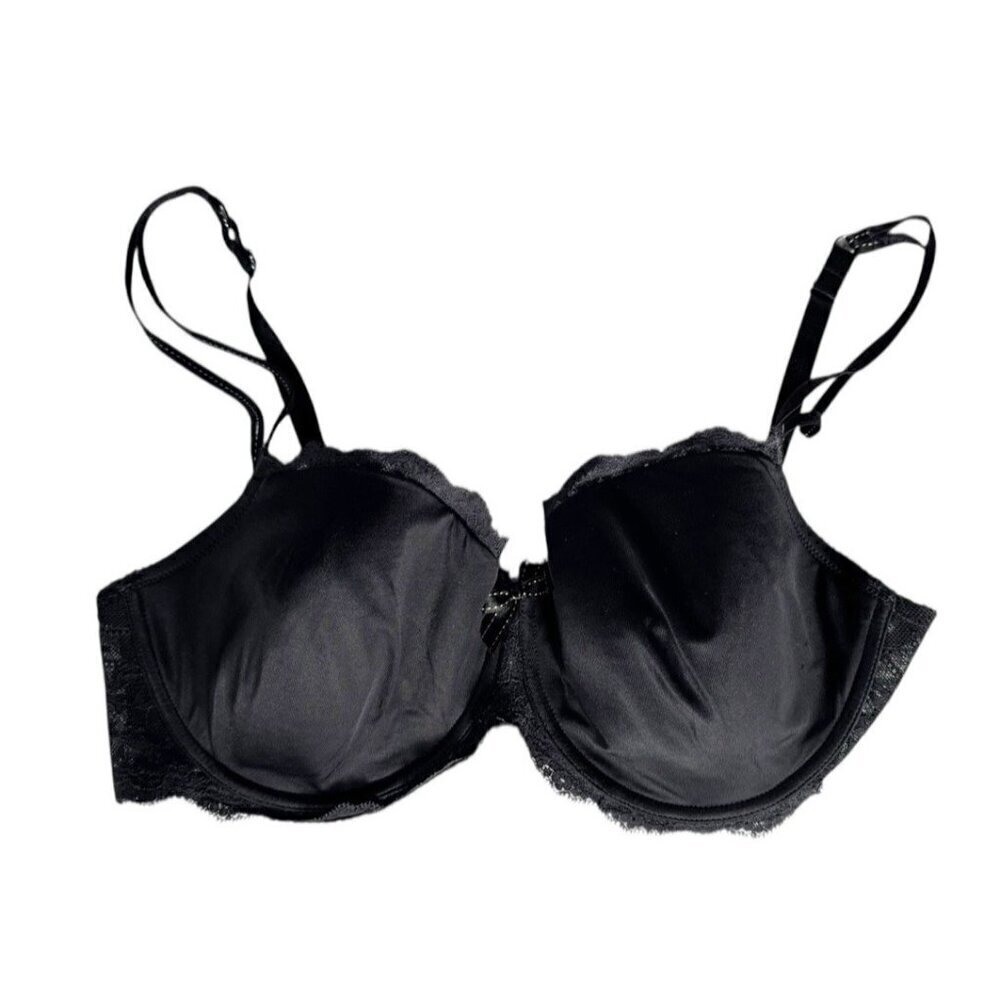 Chantelle Woman's Sz 38DD Black Rive Gauche Bra Underwire Double Straps Sexy
